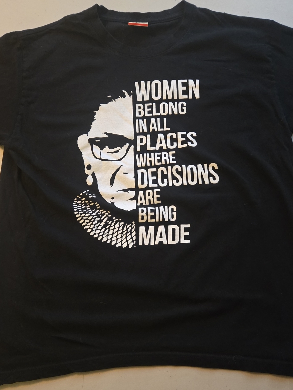 BoredWalk RBG Ruth Bader Ginsburg Feminist Quote Black Graphic Tee Shirt Size XL